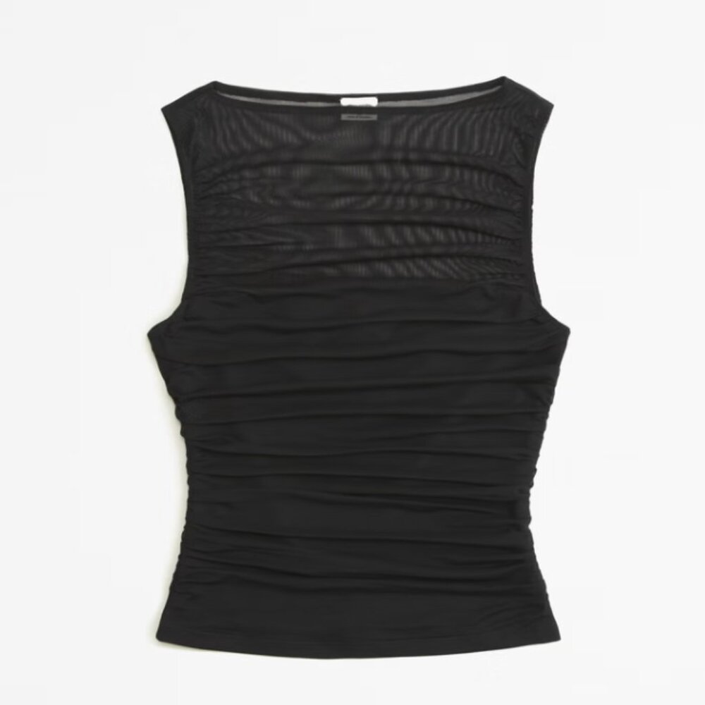 Abercrombie Mesh Ruched Slash Top - size L